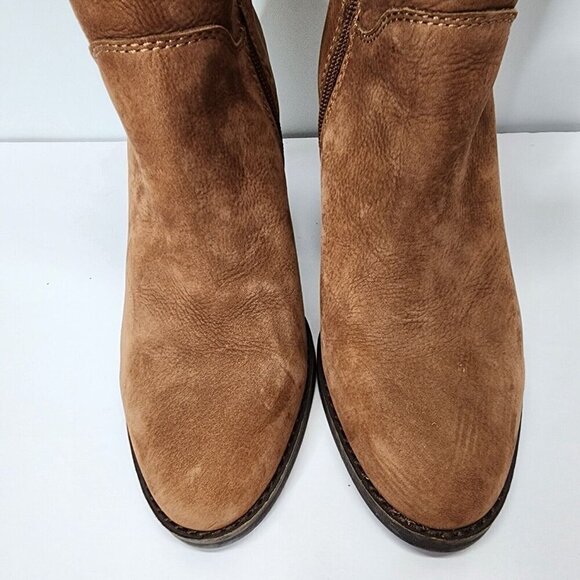 NWOB Lucky Brand Pembe Brown Leather OTK Over the Knee Riding Boots Women's 7 - Picture 8 of 15